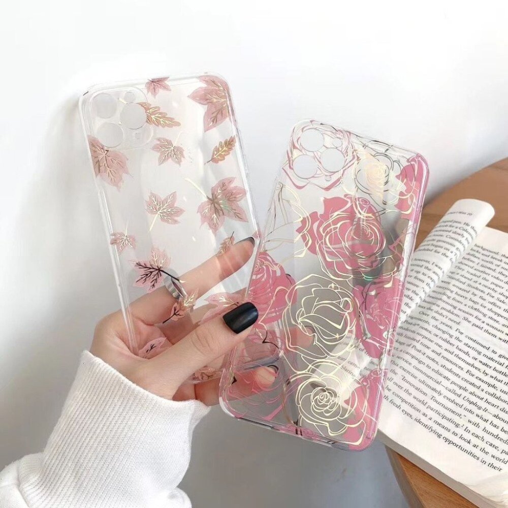 NEW iPhone 12/11/Pro/Max/XR Rose Leaves case - Picture 2 of 6